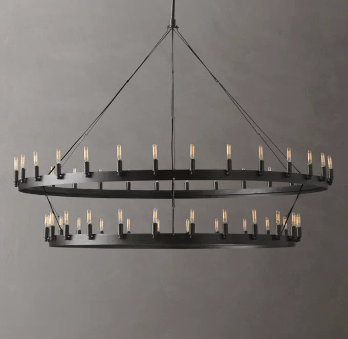 Camino Vintage Filament Two-Tier Chandelier 63"