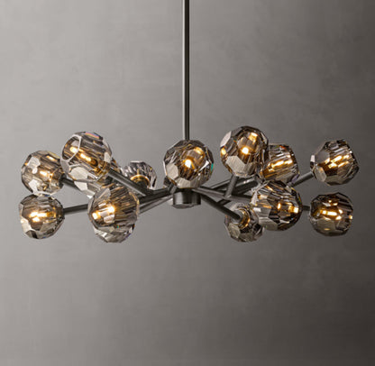 Boule De Cristal Smoke Glass Round Chandelier 36"