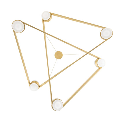 Orbit 6-Light Chandelier in Aged Brass 38L x 38W x 13.75H