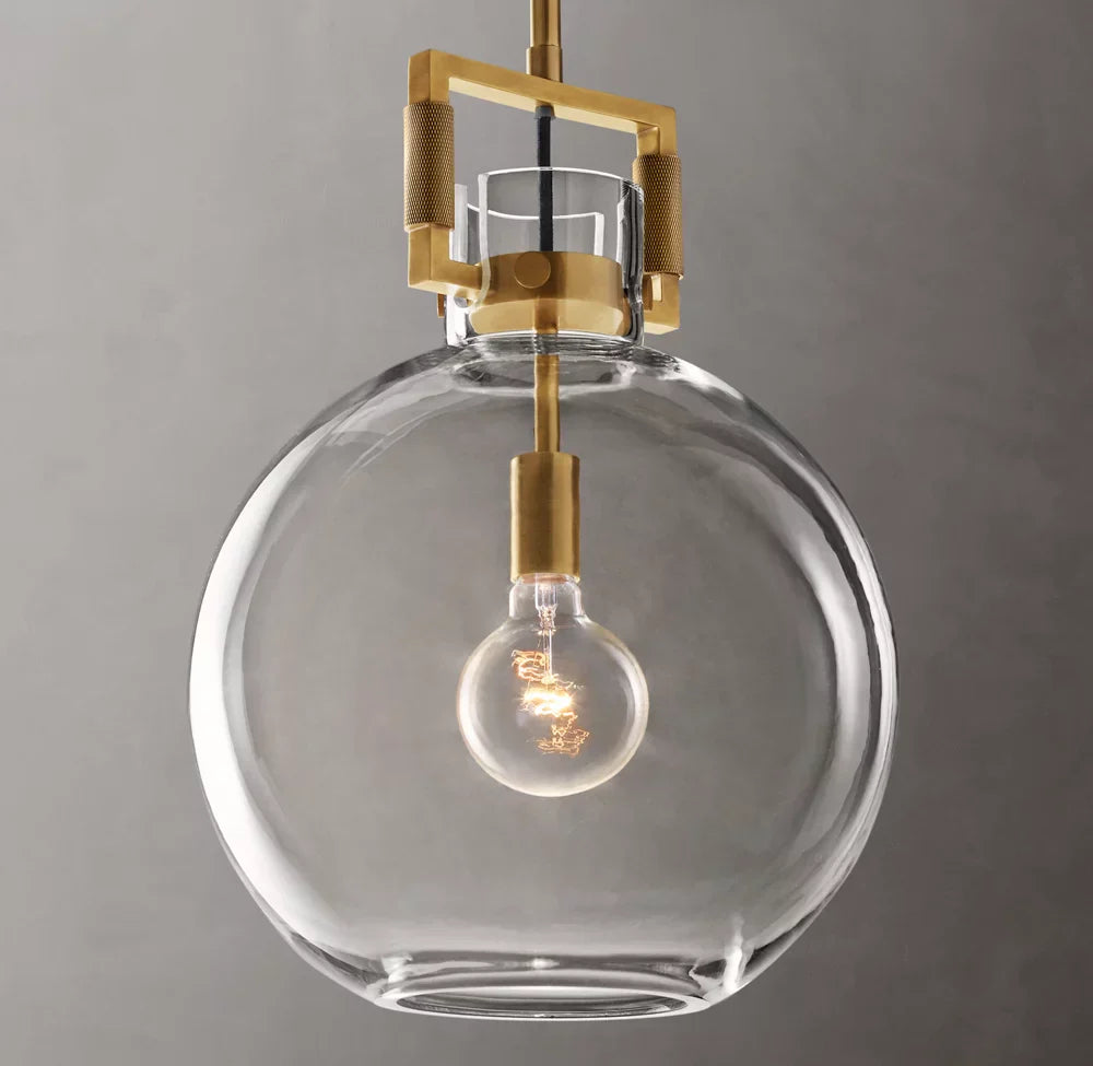 Machinist Glass Globe Pendant