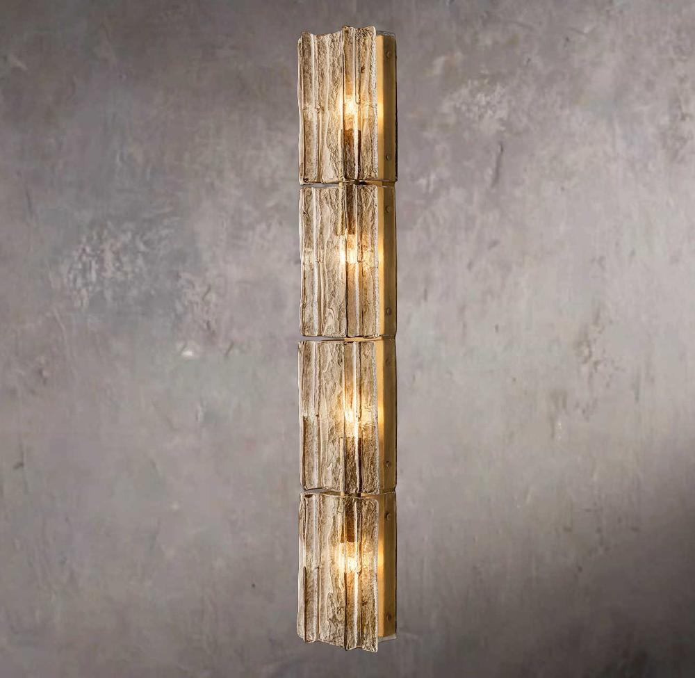 Gridded Smoke Glass Grand Wall Sconce
