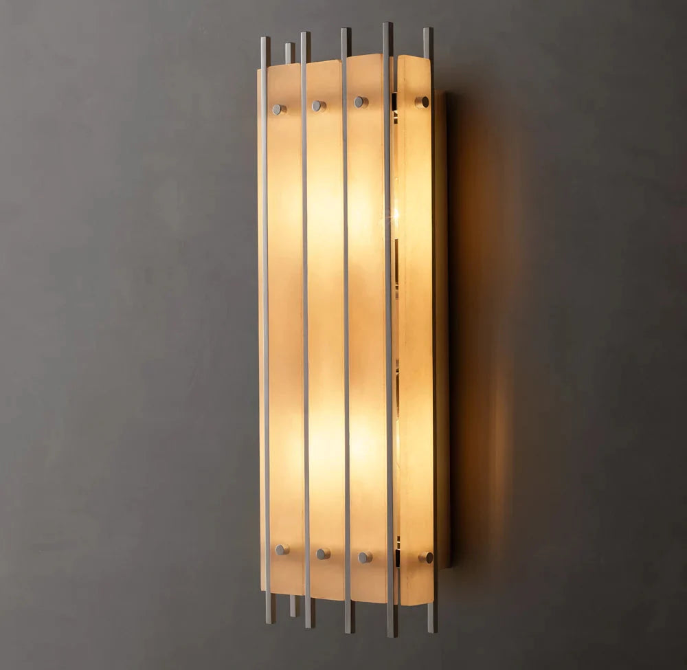 San Marcos Alabaster Grand Rectangular Wall Sconce
