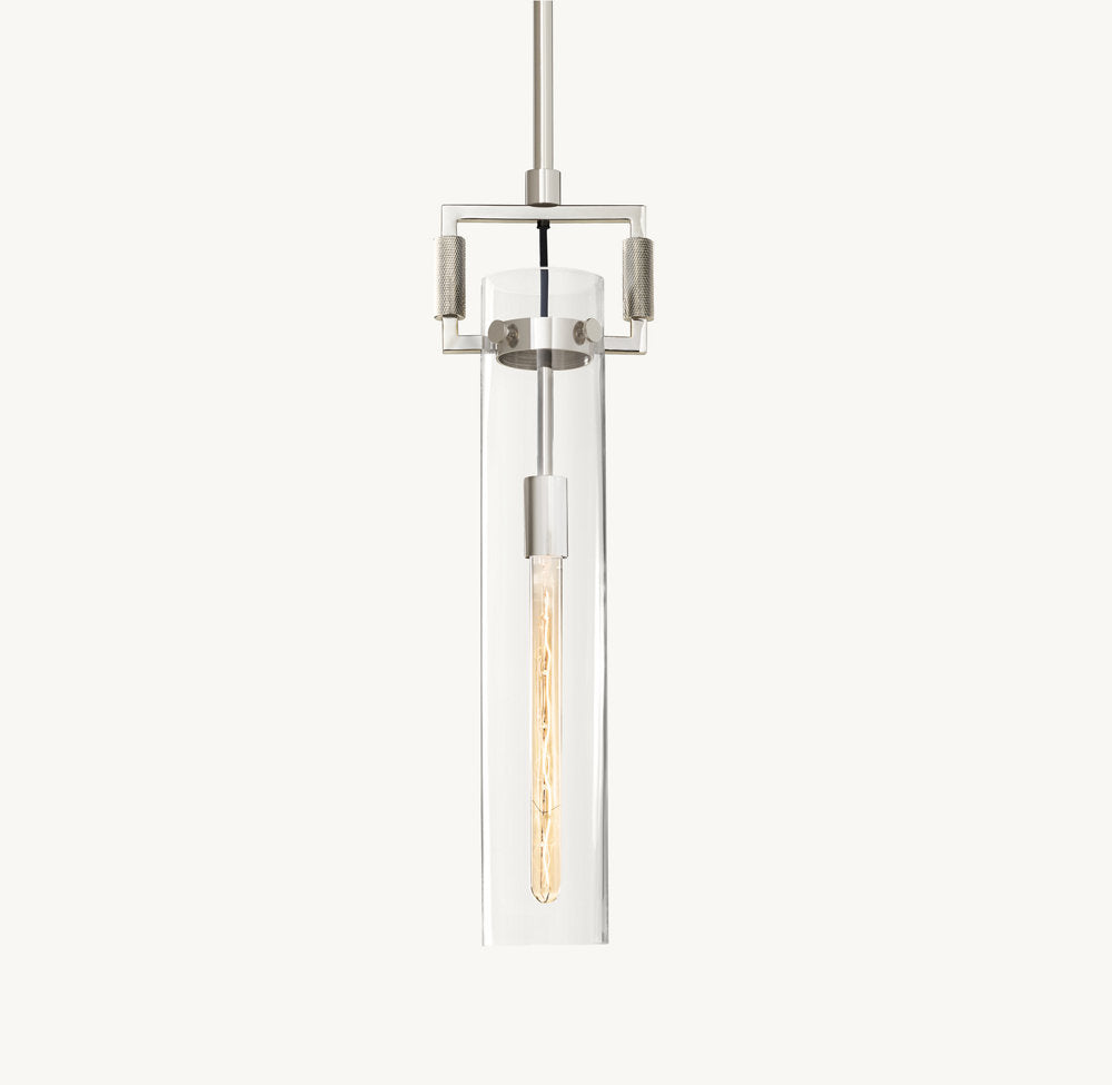 Machinists Cylindrical Glass Pendant Lamp