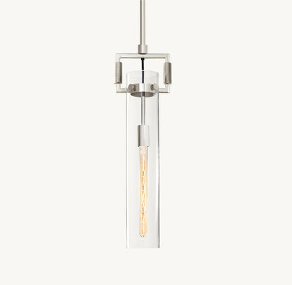 Machinists Cylindrical Glass Pendant Lamp