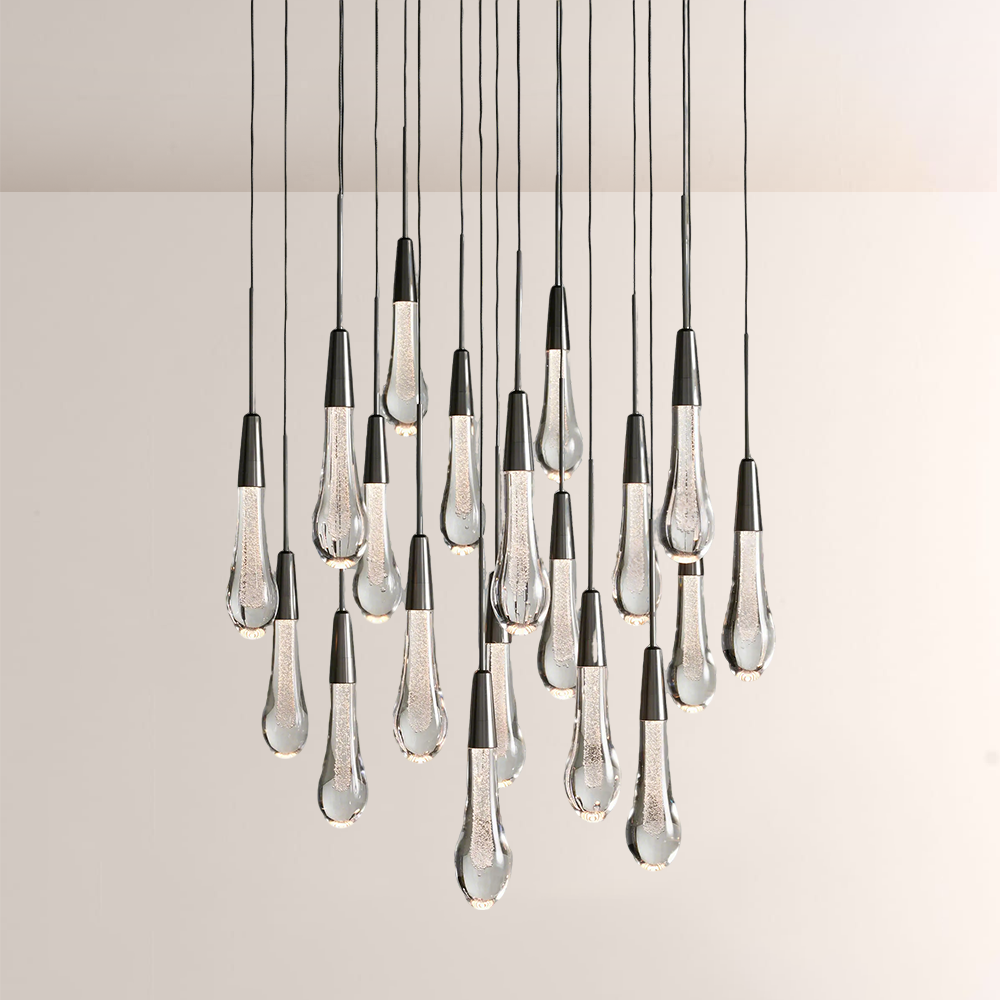 Raindor Glass Round Solitaire Chandelier