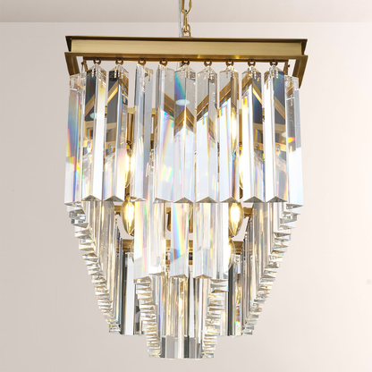 Ryalin Rectangular Glass Chandelier 40"