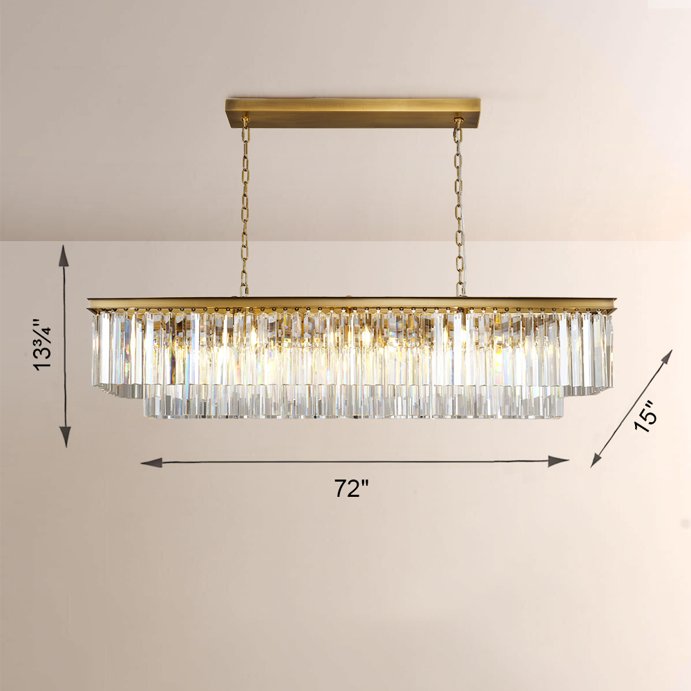 1920s Odem Rectangular Chandelier 72"