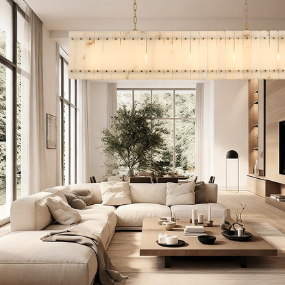 Aurelix Alabaster Linear Chandelier 54" 72"
