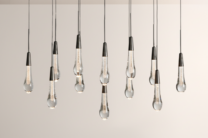 Raindor Glass Solitaire Linear Chandelier
