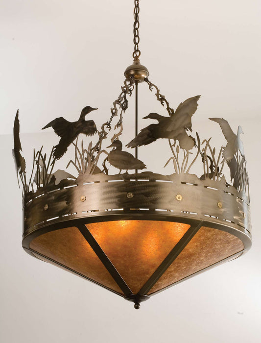 36" Wide Pendant with Handmade Shade