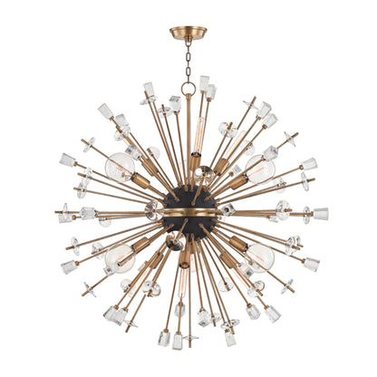 Liberty 12-Light Chandelier in Aged Brass 46L x 46W x 46H