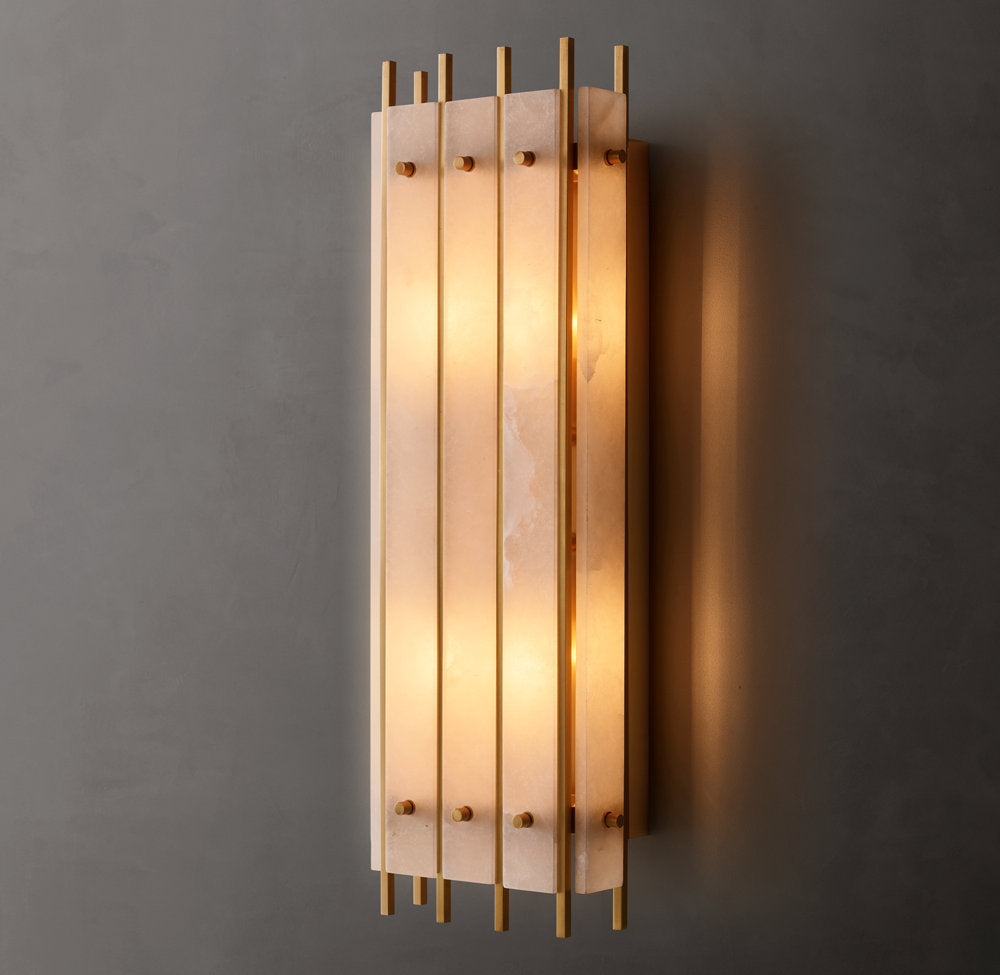 San Marcos Alabaster Grand Rectangular Wall Sconce