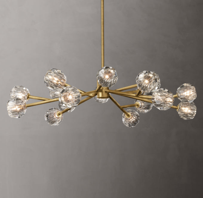 Crystal Sphere Clear Glass Round Chandelier 48"