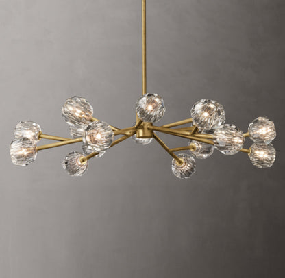Crystal Sphere Clear Glass Round Chandelier 48"