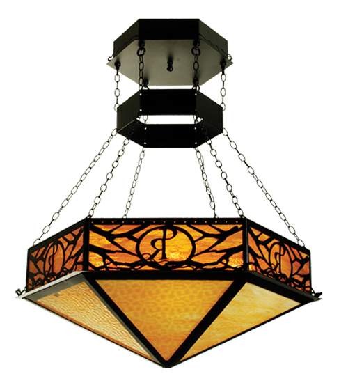6 Light 48" Wide Pendant with Handmade Shade