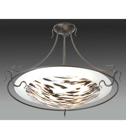 3 Light 28" Wide Pendant with Handmade Shade