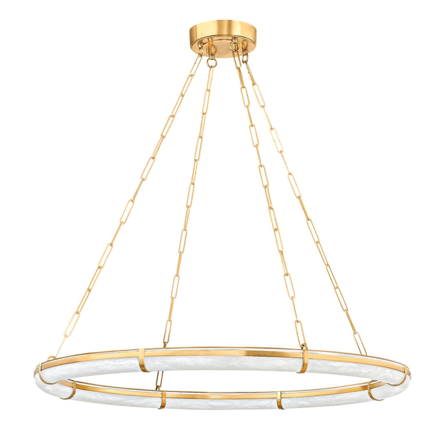 Sennett 1-Light Chandelier in Aged Brass 42L x 42W x 2.75H