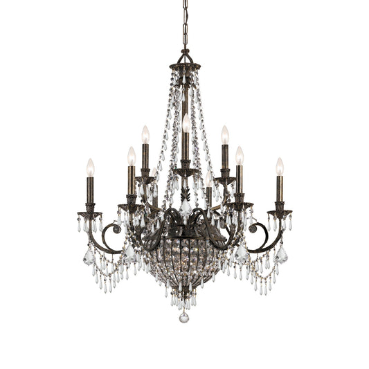 Vanderbilt 34'' Hand Cut Crystal English Bronze Chandelier Bronze 34"W x 42"H x 34"D