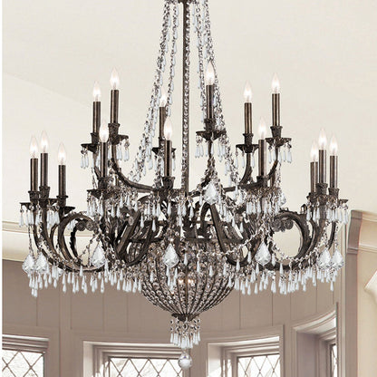 Vanderbilt 44'' Hand Cut Crystal English Bronze Chandelier Bronze 44"W x 51"H x 44"D