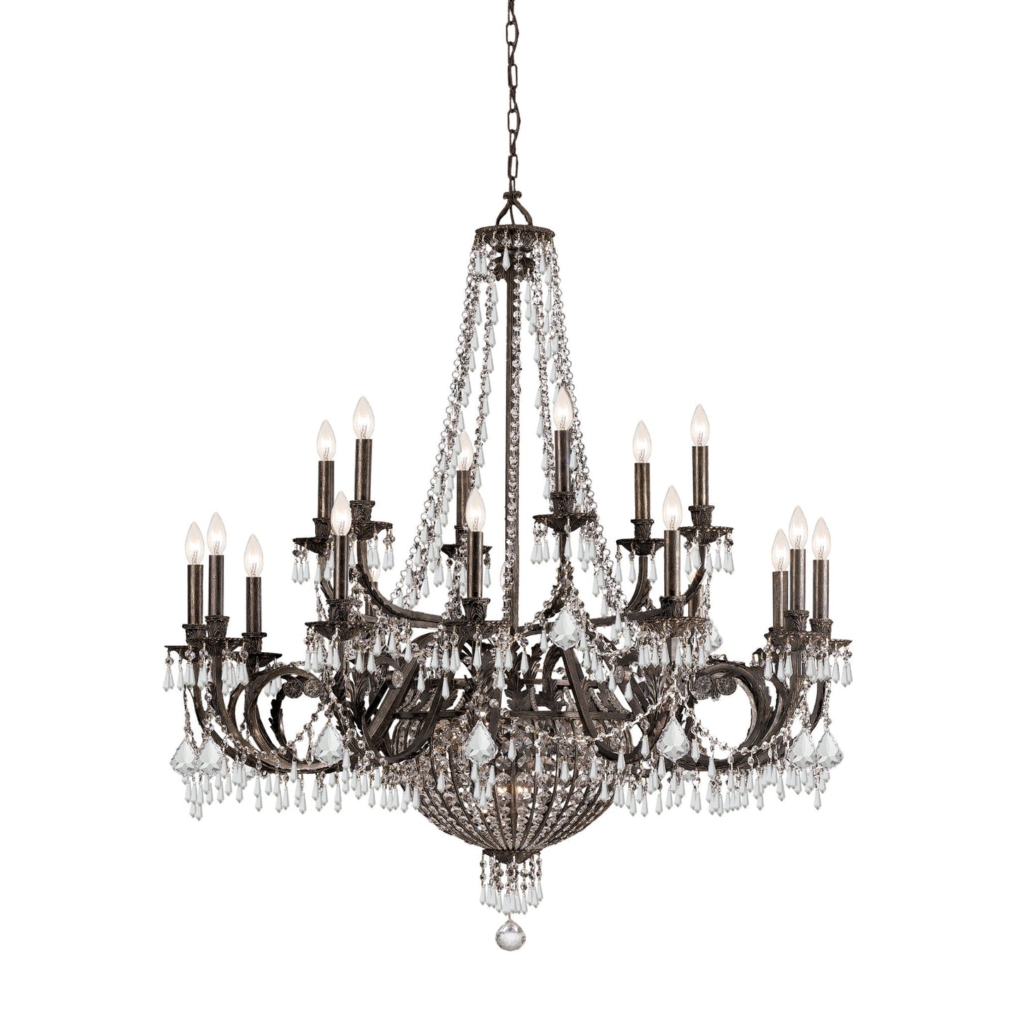 Vanderbilt 44'' Hand Cut Crystal English Bronze Chandelier Bronze 44"W x 51"H x 44"D
