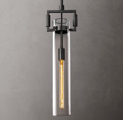 Machinists Cylindrical Glass Pendant Lamp