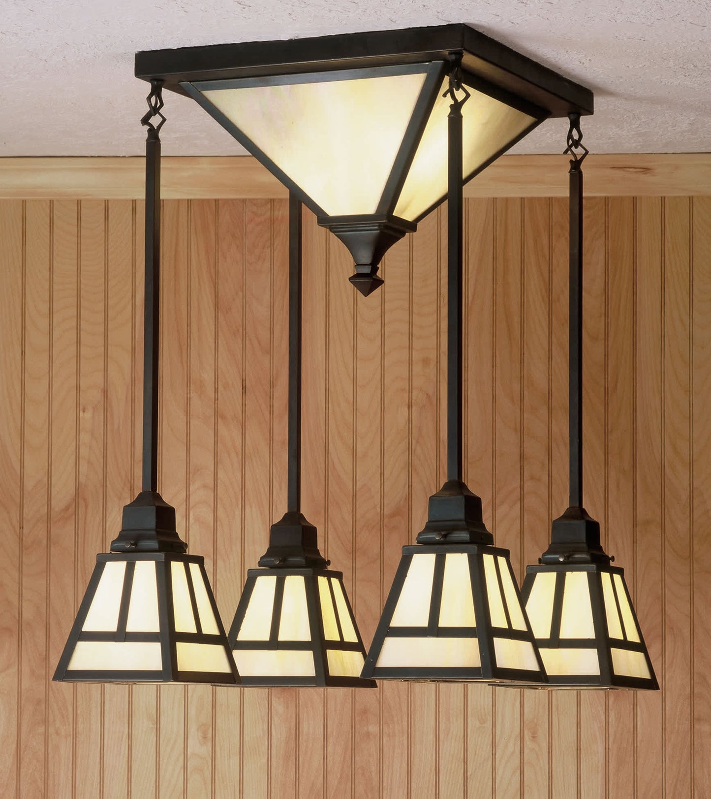 6 Light 21" Wide Multi Light Pendant with Handmade Shade