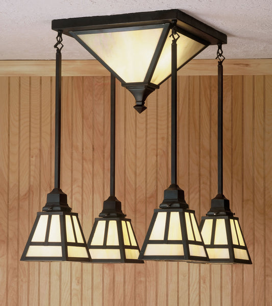 6 Light 21" Wide Multi Light Pendant with Handmade Shade