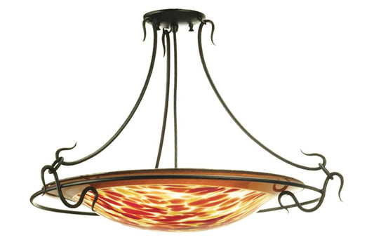 3 Light 30" Wide Pendant with Handmade Shade