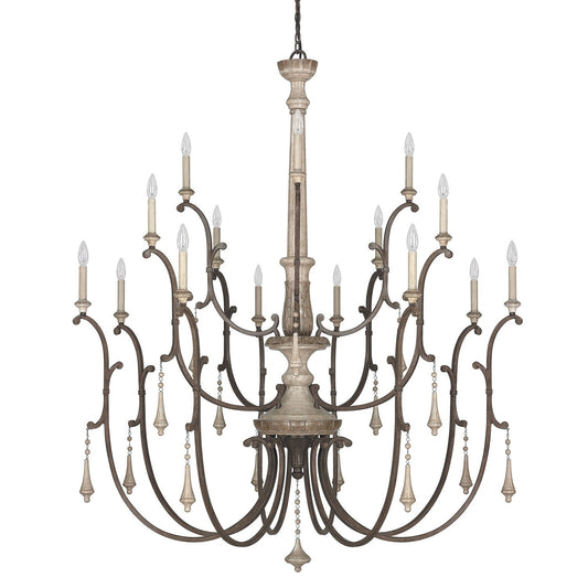 Fixture Company Chateau French Oak Sixteen-Light Chandelier