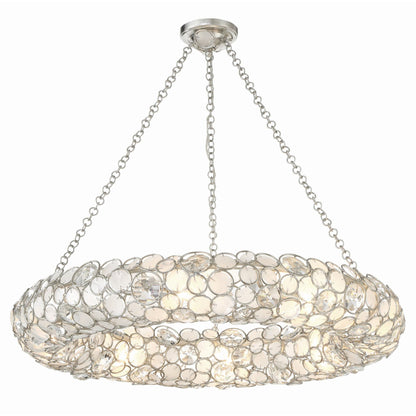 Palla 32'' Antique Silver Chandelier Silver 32"W x 5.25"H x 32"D