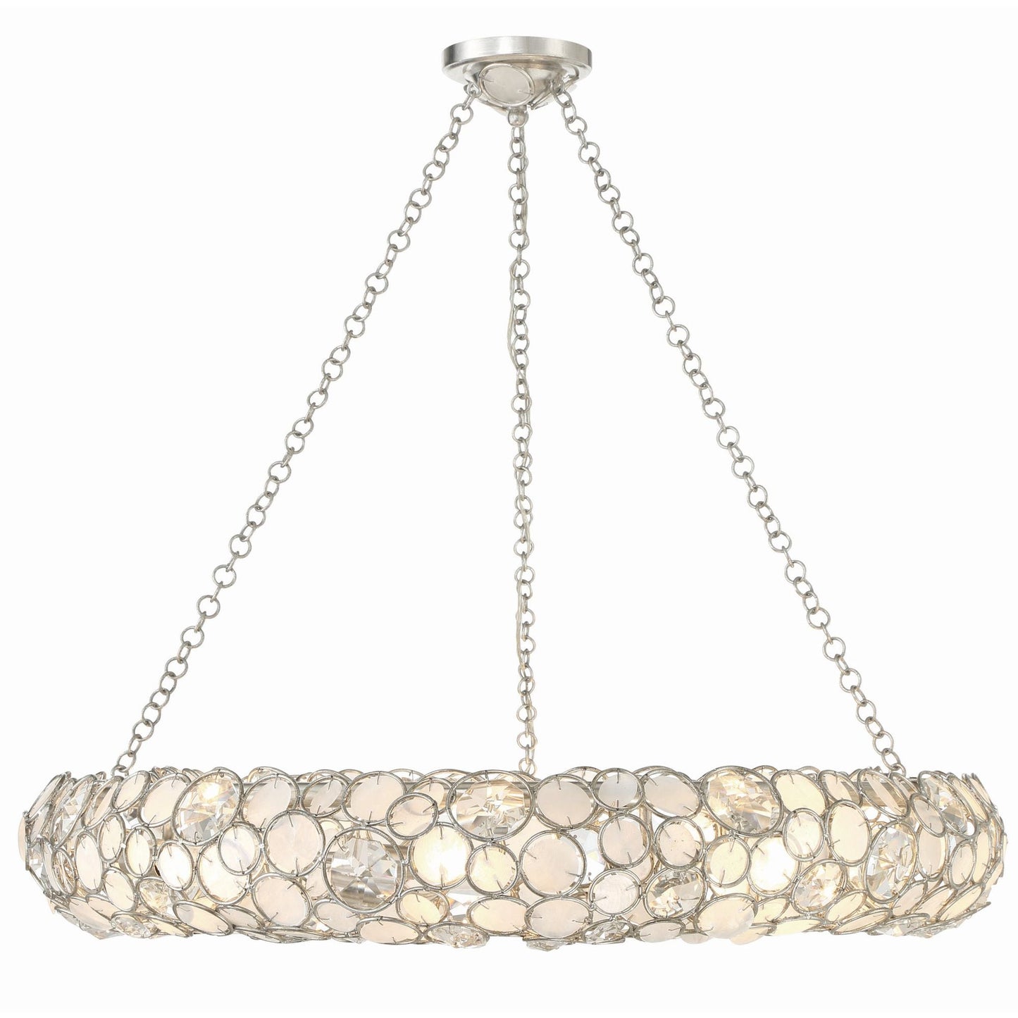 Palla 32'' Antique Silver Chandelier Silver 32"W x 5.25"H x 32"D