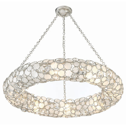 Palla 32'' Antique Silver Chandelier Silver 32"W x 5.25"H x 32"D