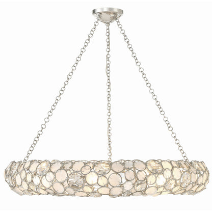 Palla 32'' Antique Silver Semi Flush Mount Silver 32"W x 5.25"H x 32"D