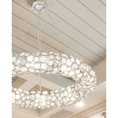 Palla 32'' Antique Silver Chandelier Silver 32"W x 5.25"H x 32"D