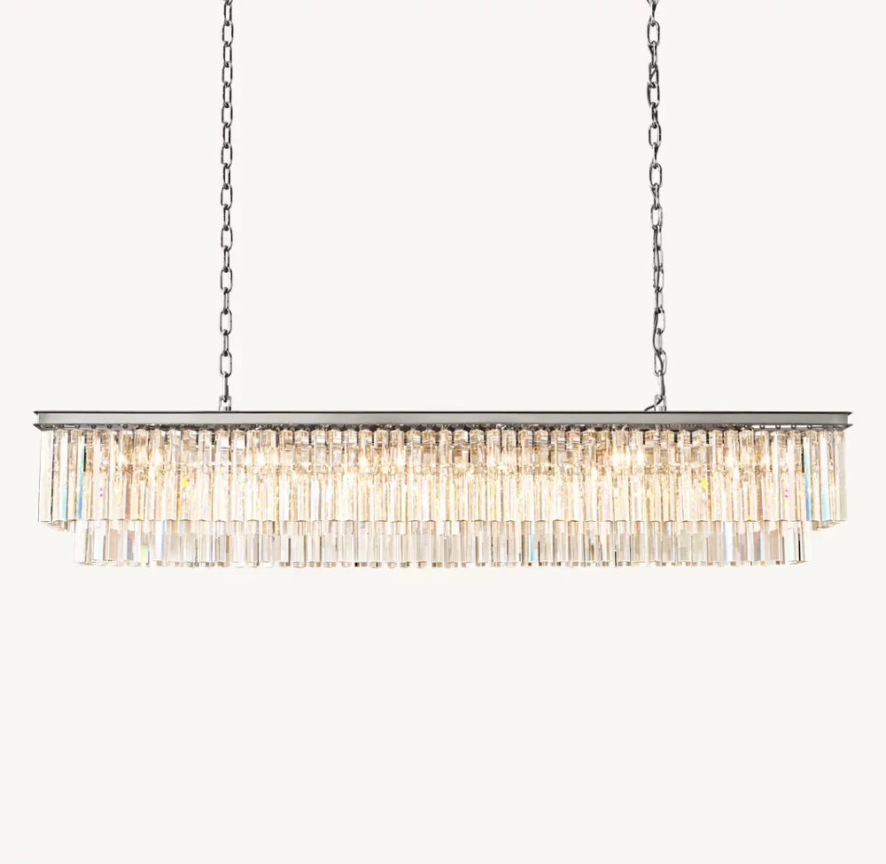 1920s Odeon Rectangular Chandelier 72"