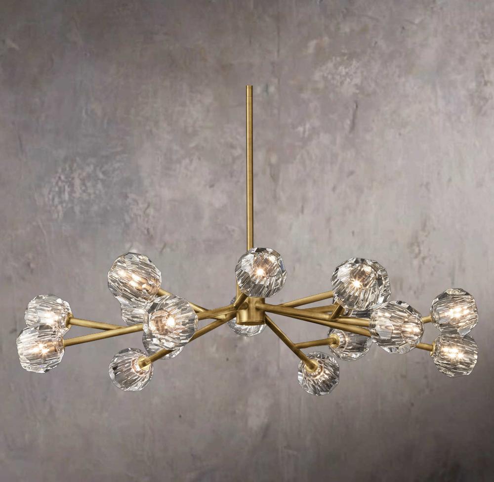 Crystal Sphere Clear Glass Round Chandelier 48"