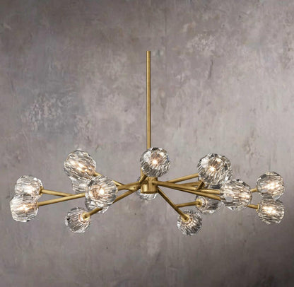 Crystal Sphere Clear Glass Round Chandelier 48"