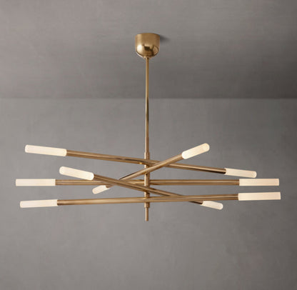 Rousselle Ten-Light Etched Rod Mobile Chandelier