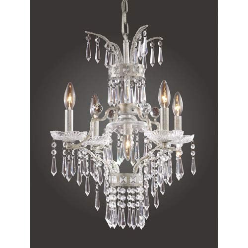 Five-Light Sunset Silver Chandelier