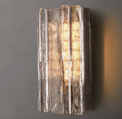 Lattice Pattern Clear Glass Wall Sconce 15"