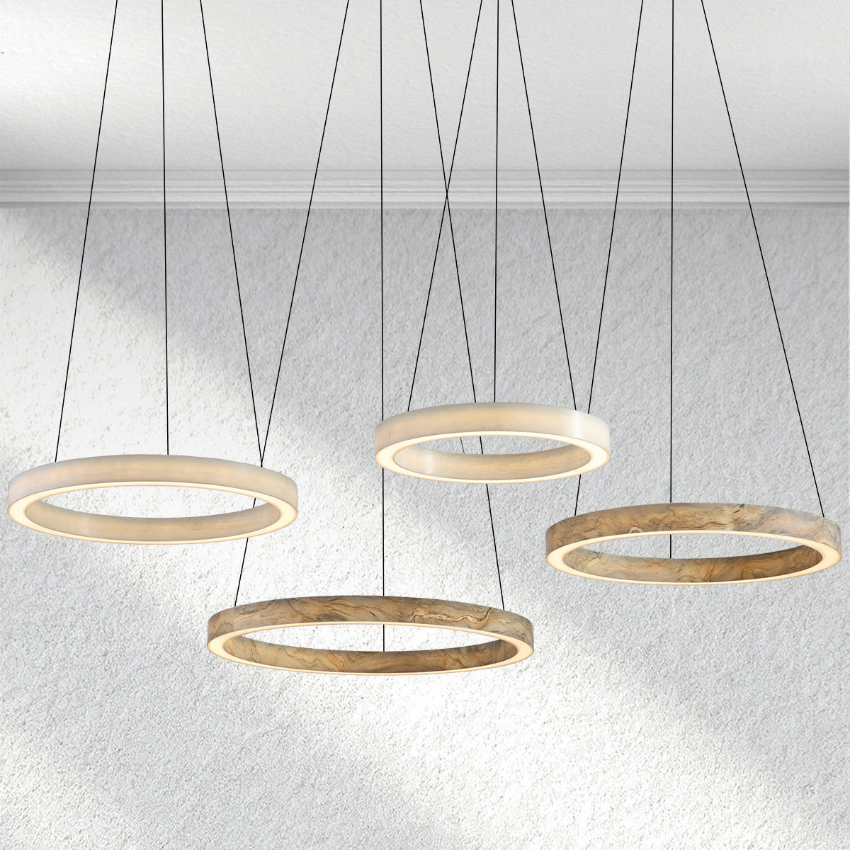 Furnio Alabaster StoneGlow Round Chandelier