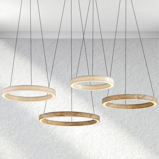 Furnio Alabaster StoneGlow Round Chandelier