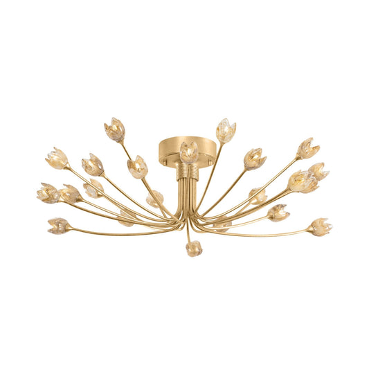 Falkirk 22-Light Semi Flush in Vintage Gold Leaf 30L x 30W x 8.75H