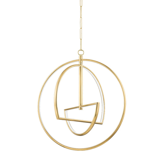 Welland 3-Light Chandelier in Aged Brass 24L x 28W x 31.5H