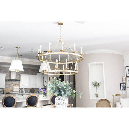 Allendale 20-Light Chandelier in Aged Brass 46.75L x 46.75W x 38H