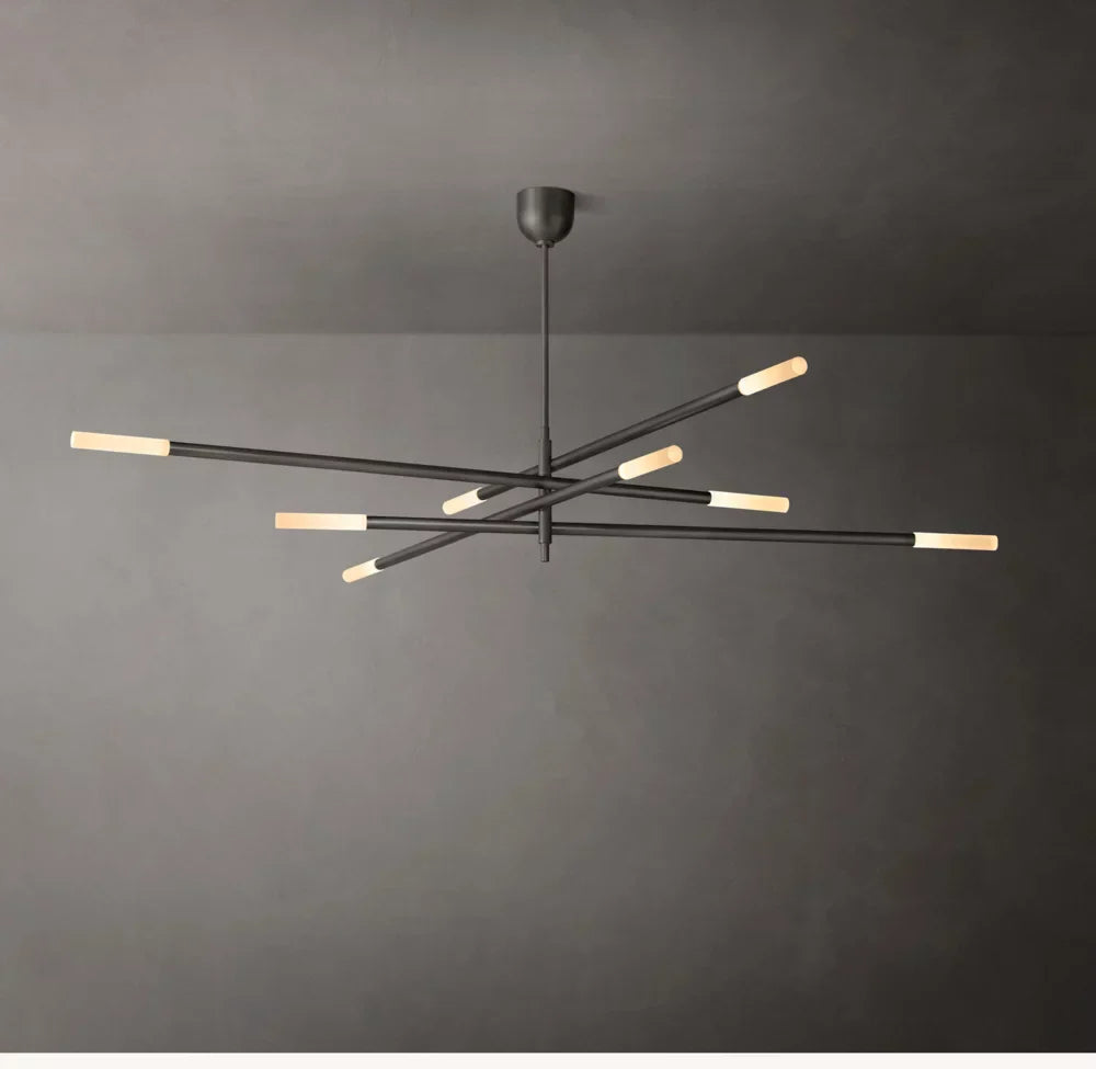 Rousseau 8-Light Mobile Etched Rod Chandelier
