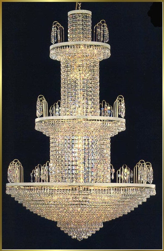 Entryway/ foyer crystal chandelier in gold plated finish