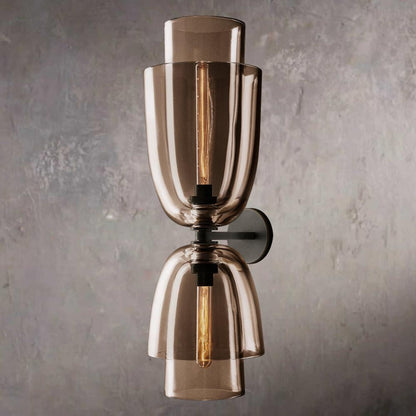 Bloms Amber Glass Cloche Grand Wall Sconce