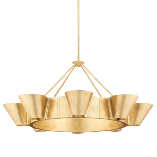 Reeve 8-Light Chandelier in Vintage Gold Leaf 37.5L x 37.5W x 18H