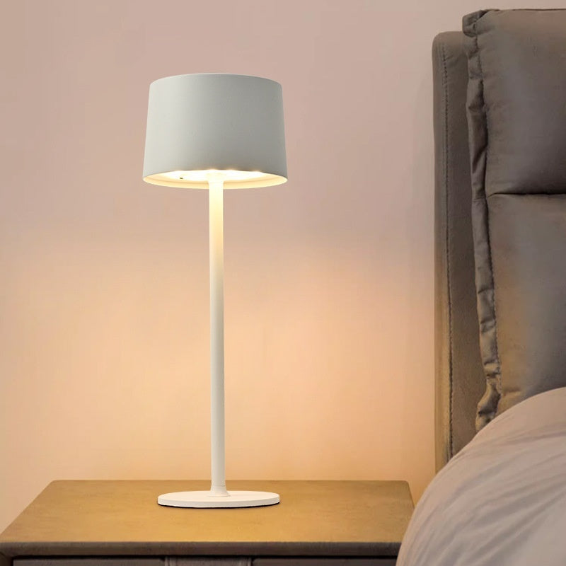 Metal Mushroom Table Lamp USB Rechargeable Touch Light with Tall Base